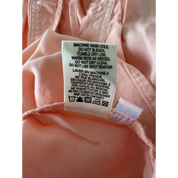 Cloth & Stone Shirred Fray Tie Neck Peach Sleeveless Top NWT Size‎ XS - Picture 9 of 9